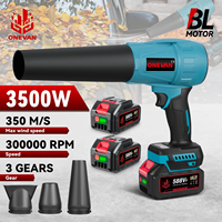 Brushless 3500W Electric Turbo Blower Jet Fan 350M/S Handheld Leaf Blower Dust Car Dryer Blowing Tool For Makita 18V Battery Pin
