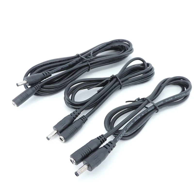 DC macho e fêmea conector de alimentação, cabo de carregamento, cabo de extensão, adaptador para câmera CCTV, Q1, 1 m, 3 m, 5m, 10 m, 3.5mm x 1.35mm, 5pcs