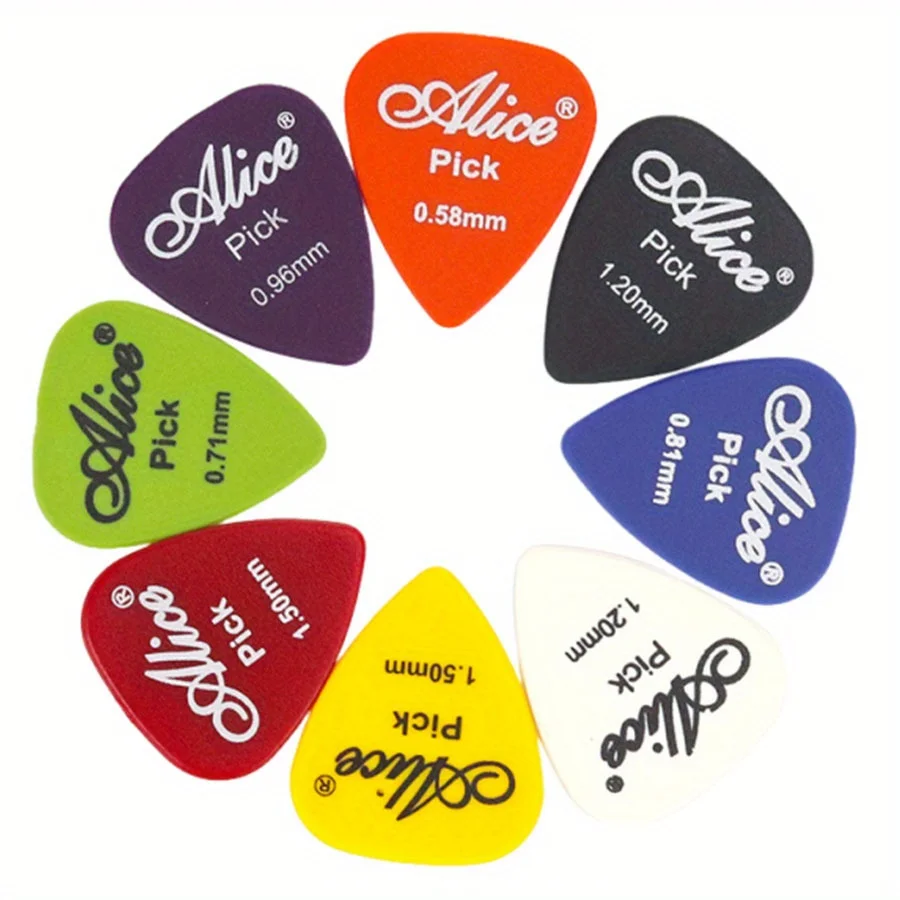 50 Stück Alice Gitarrenplektren Bulk Matte Bunte Plektren 0,58/0,71/0,81/0,96/1,2/1,5 mm Dicke Premium ABS für Akustik JXB – Detail 3