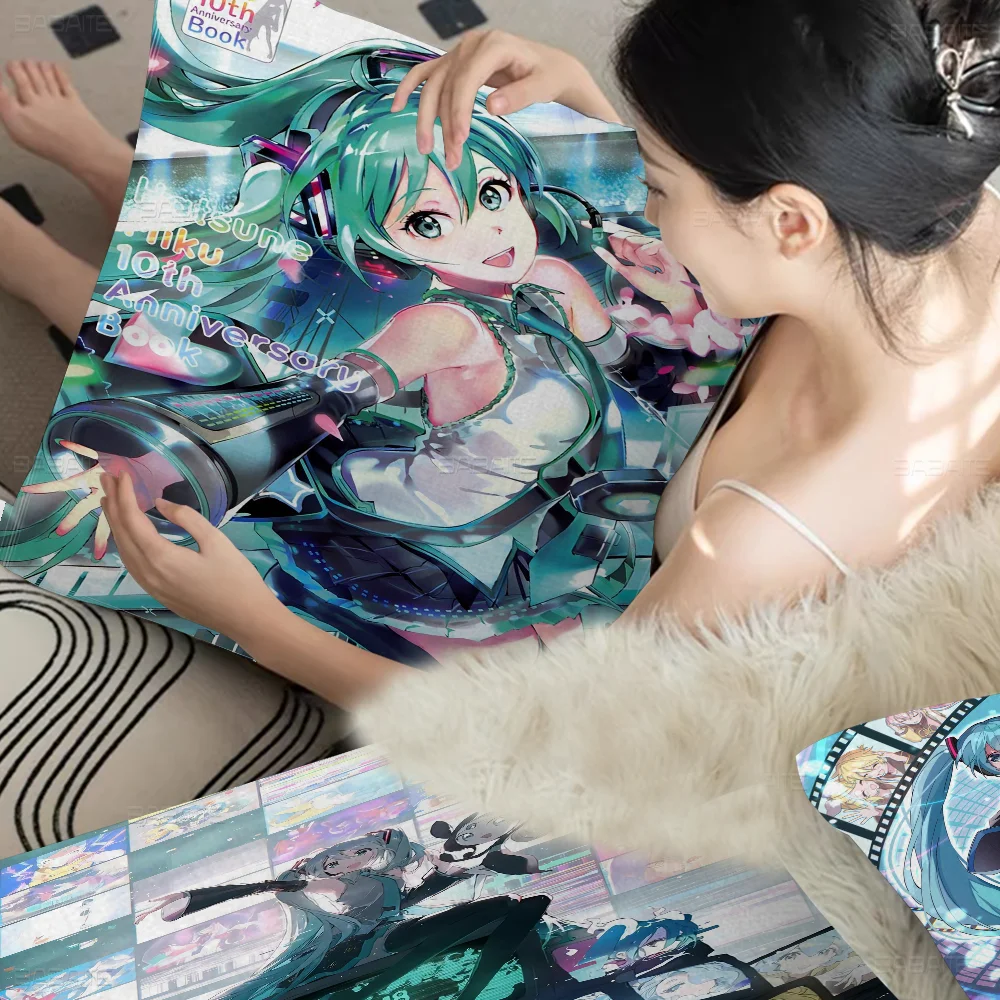 Amine H-HATSUNE-Girl M-MIKU Pillow Cover Design cushion Cover decor Holiday Decorati