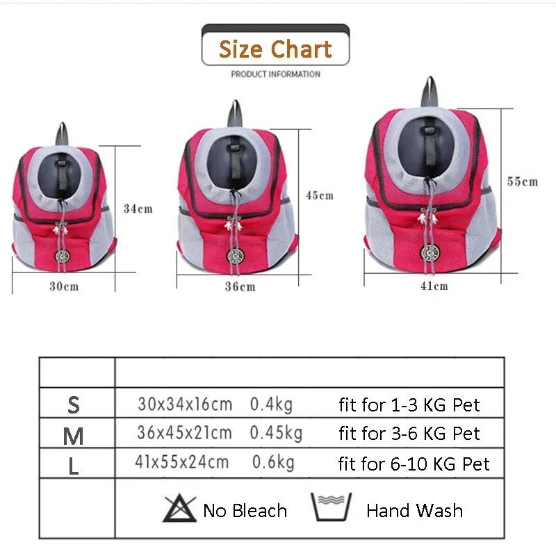New Double Shoulder Portable Travel Backpack Outdoor Pet Dog Carrier Bag Pet Dog Front Bag Mesh Backpack