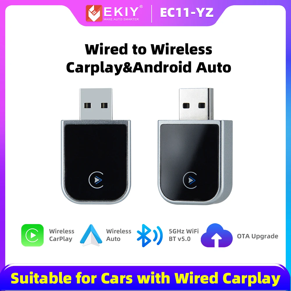 

EKIY Мини Маленький Беспроводной Адаптер Carplay Android Auto AI Box Автомобильный Ключ Мини Беспроводной Carplay Android Auto Box Адаптер