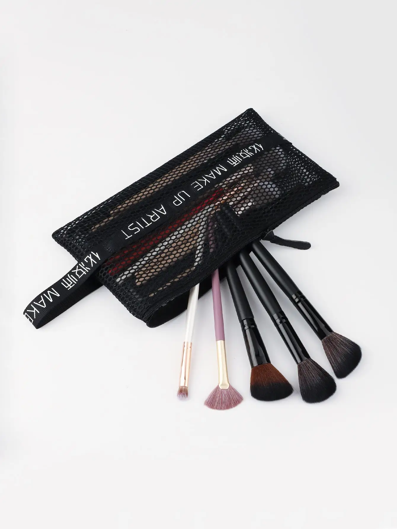1-Piece Mesh Makeup Bag Set, Lightweight Storage Bag for Cosmetics and Toiletries, with Zipper