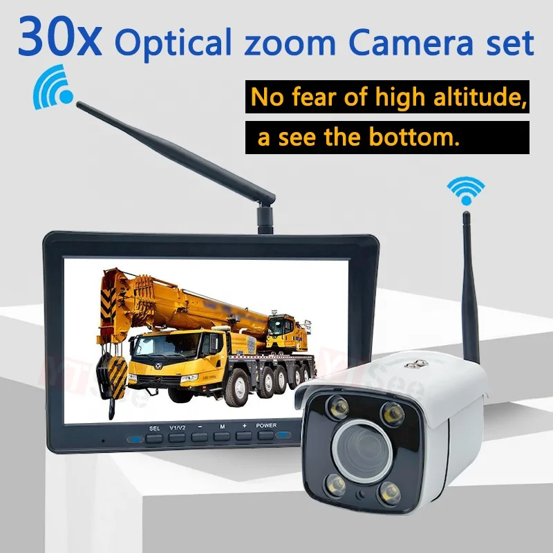 Transmisi Nirkabel 2.4GHz Layar 10.1-inci Kamera Crane AHD 1080P Zoom Optik 30x 50X Paket Kamera Nirkabel