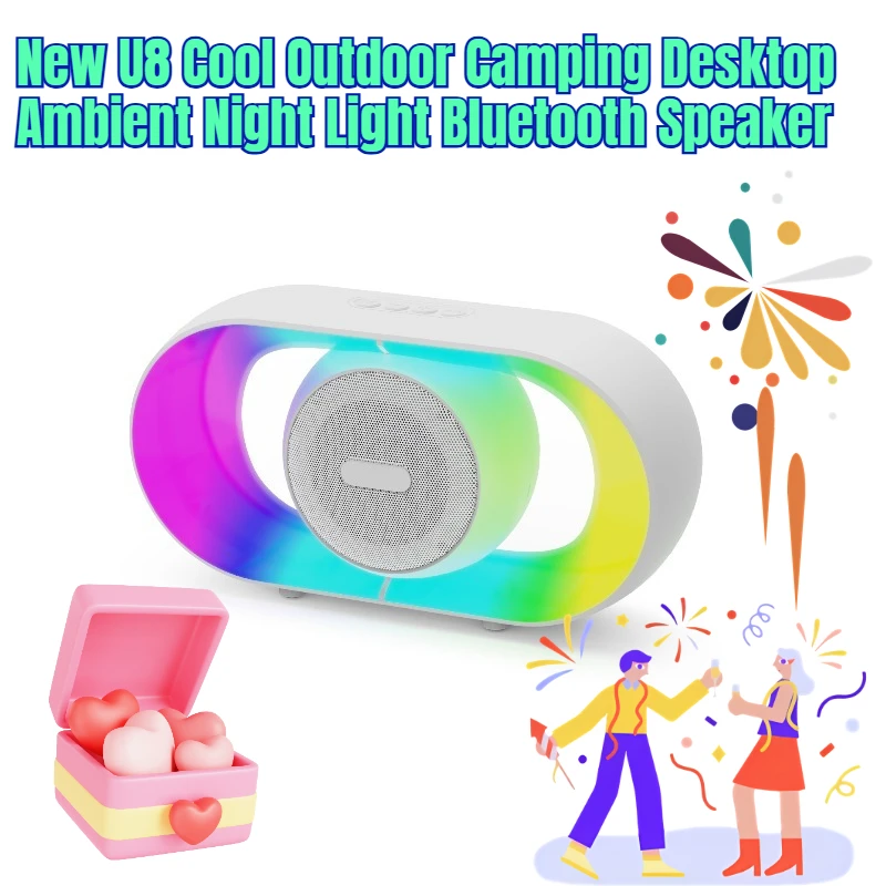 

New U8 Cool Outdoor Camping Desktop Ambient Night Light Bluetooth Speaker Portable RGB Light Speaker