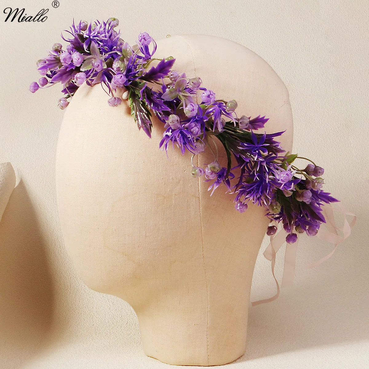 Miallo Bridal Garland Daisy Floral Crown Wedding Flower Headband Beach Wreath Hairbands Girls Hair Accessories Women Head Hoop