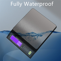 Fully Waterproof Digital Electronic Kitchen Scale Stainless Steel Measuring Weighing Baking Tool LCD Display 5KG/0.1g 10KG/1g