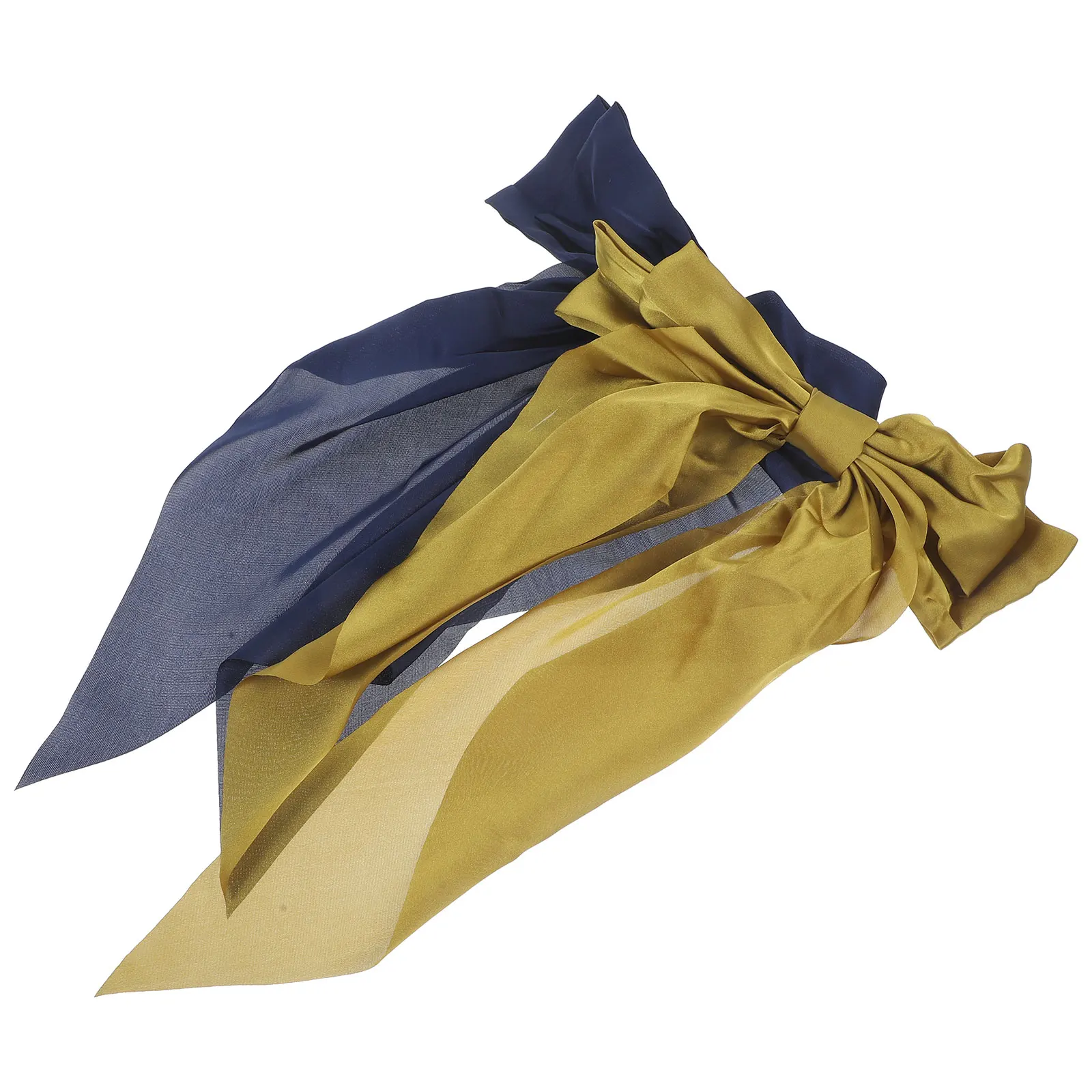 

2Pcs Large Bow Ribbon Hair Clips for Women Teen Girls Ponytail Spring Barrettes Blue Yellow Hair Ribbons Styling Aid