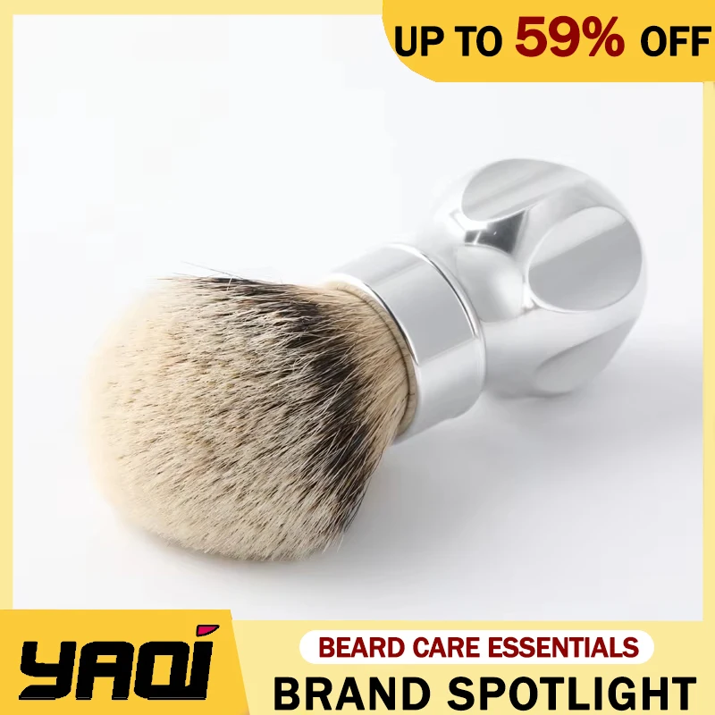 

Yaqi Gemini 24mm Anodized Metal Handle Silvertip Badger Hair Shaving Brush For Men Mature Minimalism High Quality Shaving Brush