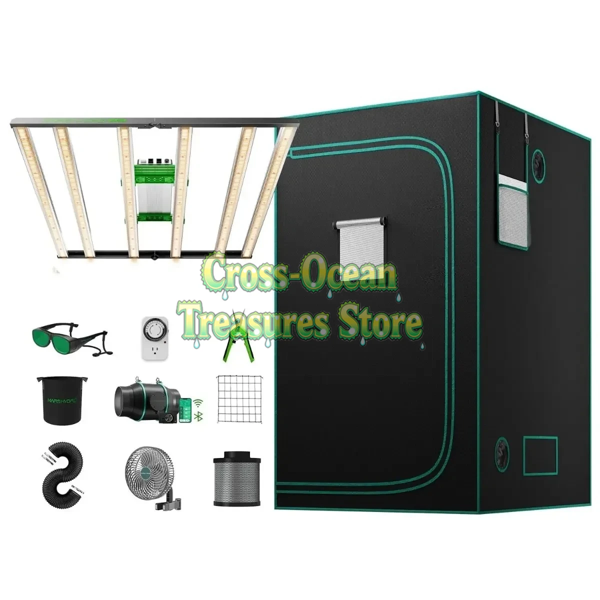 

480 Вт, 4x4 фута, 120x120 см, FC4800 LM301H EVO Smart, 6-дюймовый встроенный вентилятор, комплект для вентиляции, большой полный комплект для выращивания Zelt
