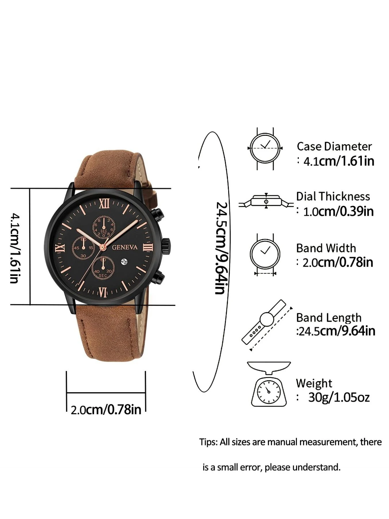 10-Piece Men's Business Quartz Watch Set with Faux Three-Eye Dial