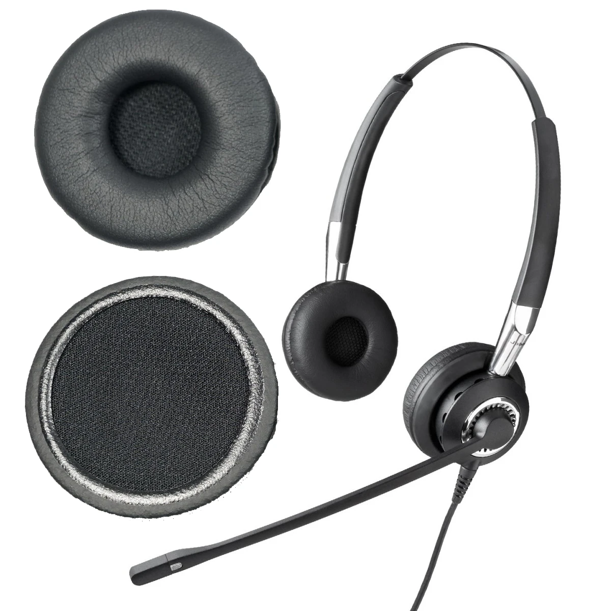وسادات أذن V-MOTA متوافقة مع سماعة الرأس Jabra Biz 2400 2425 II MS Duo، وسماعات الرأس 2475 II، وأجزاء إصلاح الوسائد البديلة