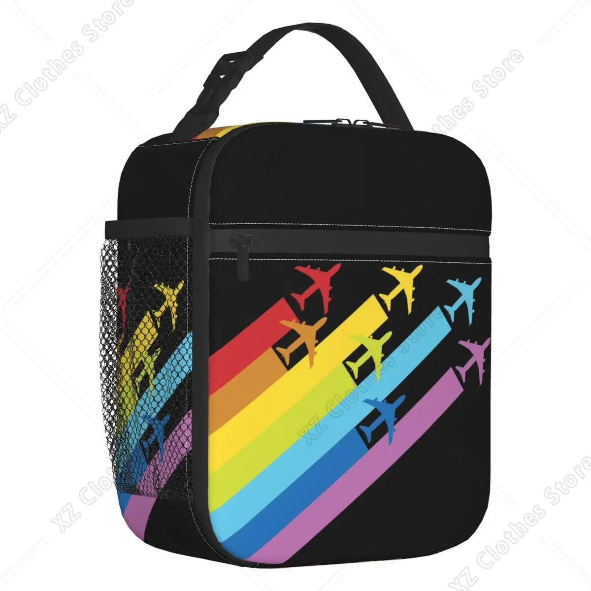 Captain Stripes Epaulettes Insulated Lunch Bags for School Office Aviation Airplane Pilot Thermal Cooler Bento Box Women Kids