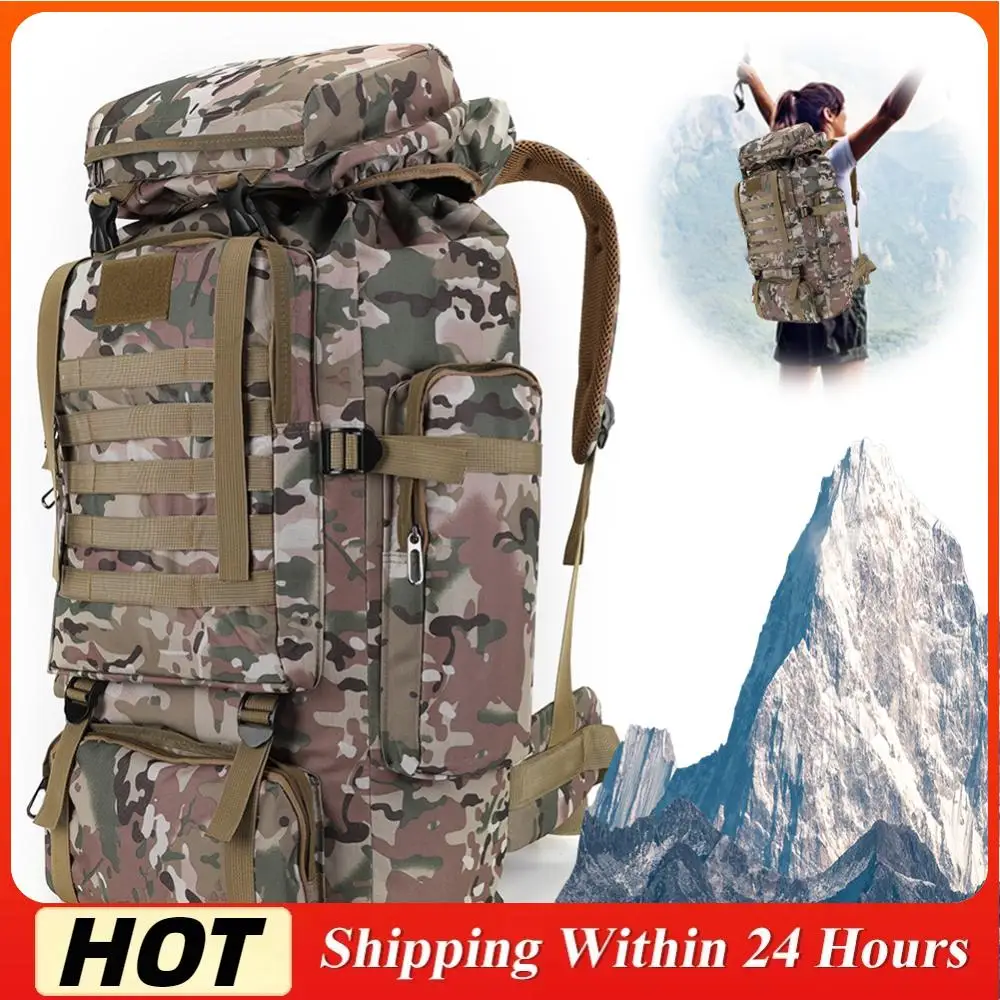 

80L Mountaineering Backpack Large Capacity Trekking Backpack 600D Oxford Cloth Mountain Climbing Rucksack for Outdoor Sports