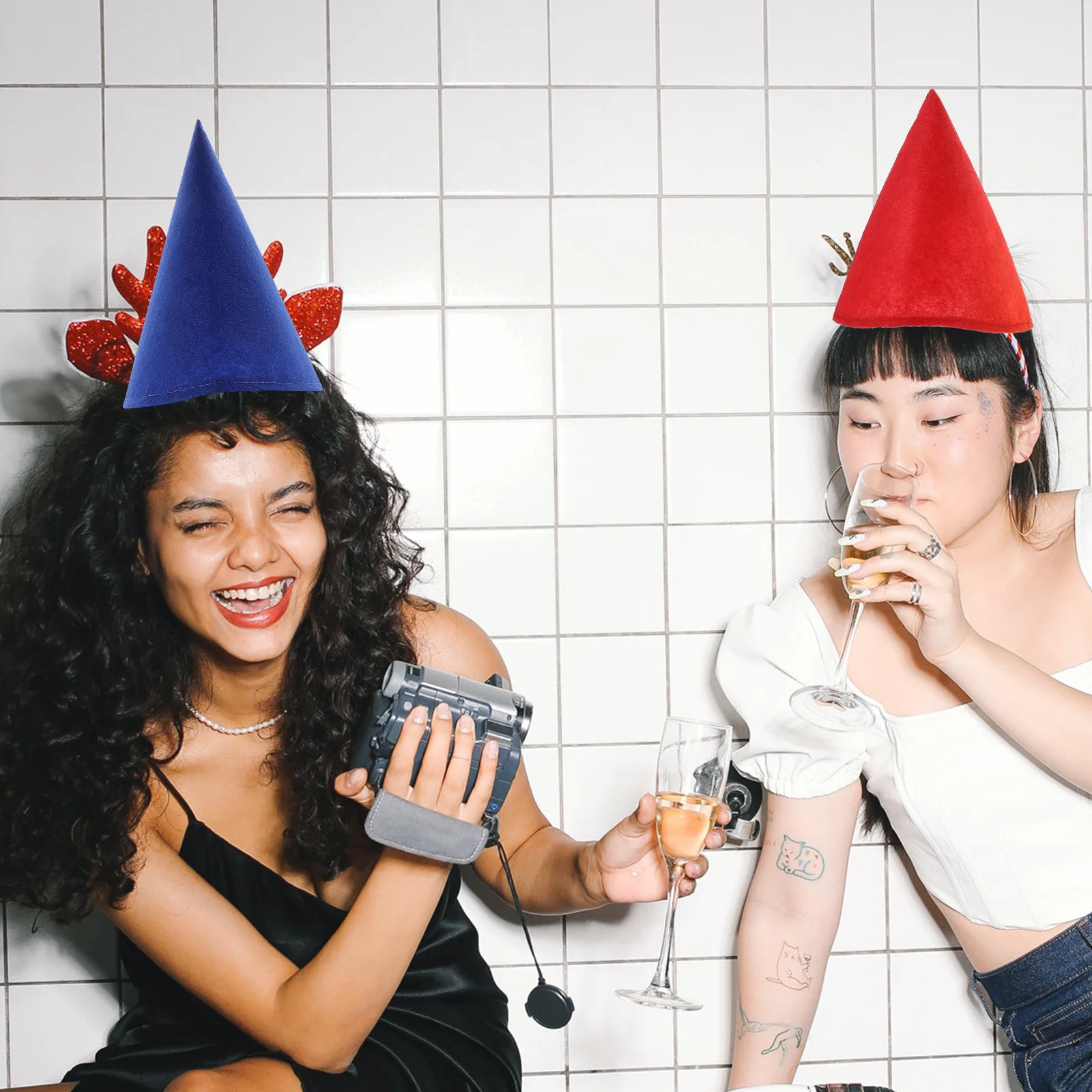 

7Pcs Christmas Gnome Hats Dwarf Hat Soft Skin Friendly Lightweight Fun Party Supply Halloween Cosplay Decorative Accessory