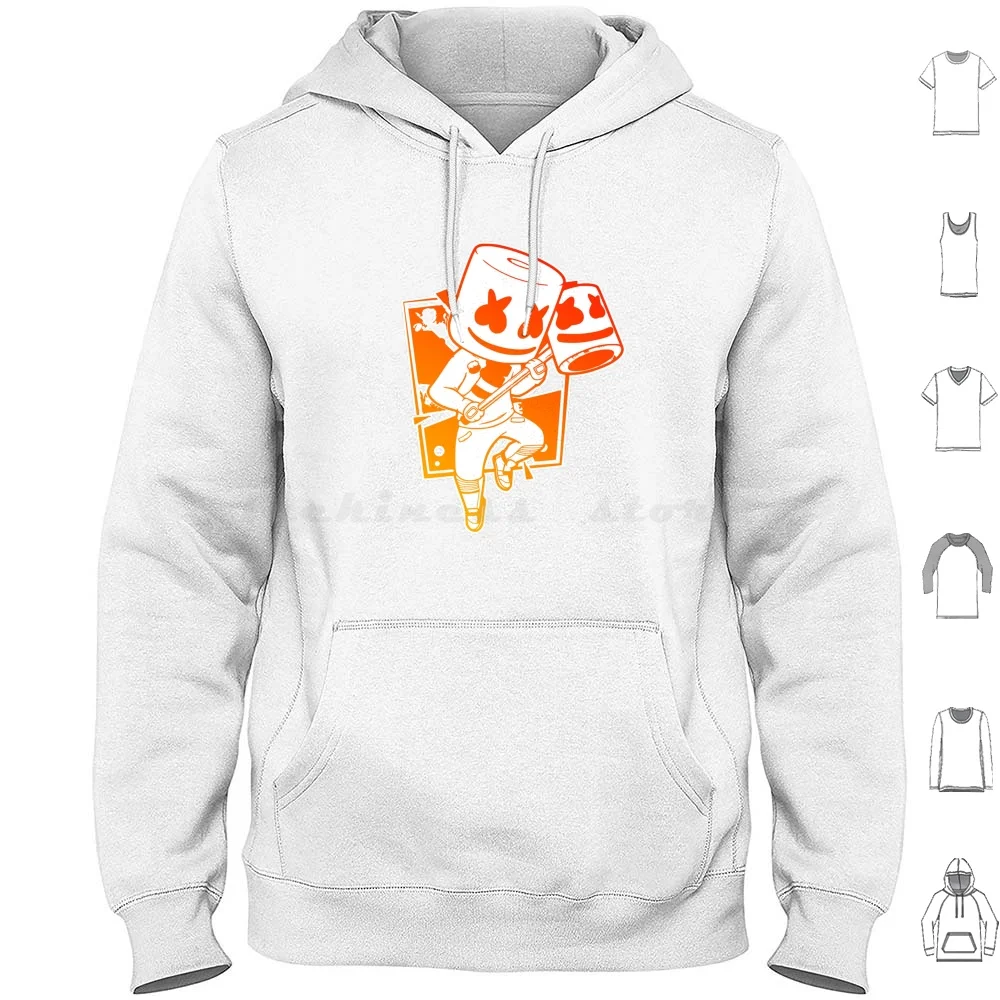 Fuertenite Marsh-Mello Sudadera con capucha de algodón de manga larga Strong Nach Shop Galaxy Logo Videojuego minimalista