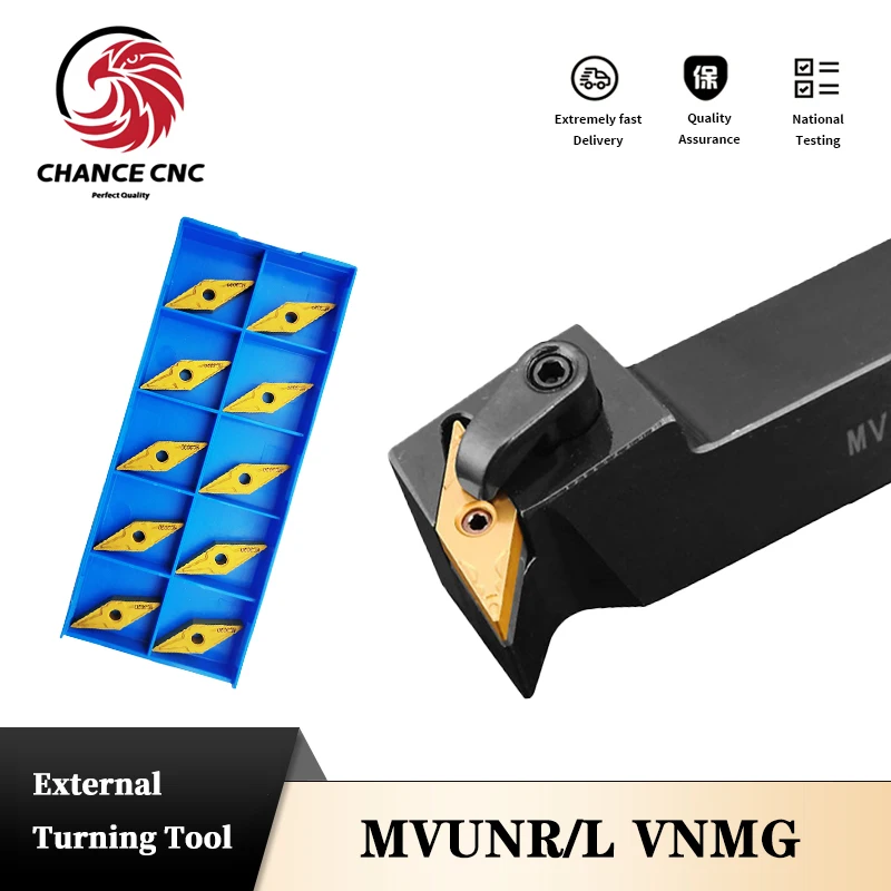 MVUNL2020K16 MVUNR2525M16 External Turning Tool Holder VNMG Carbide Inserts MVUNR/L Lathe Cutting Tools Set