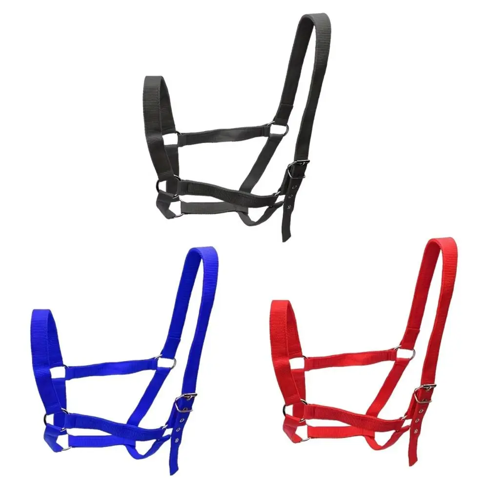 Adjustable Horse Halter Durable Wear Resistant Equestrian Bridle Nylon Comfortable Horse Training Rope Horse Training