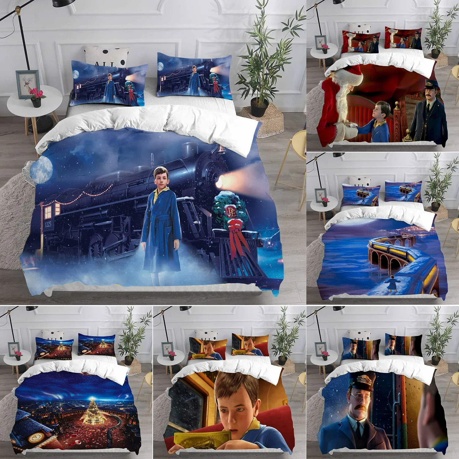 

The Polar Express Christmas 3D Bedding Sets Comforter Quilt Bed Cover Duvet Cover Pillow Case 2-3 Pieces Sets Kids Adult Size