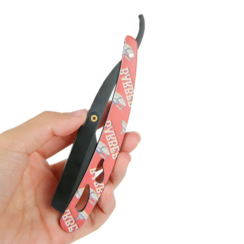 Chuyên Nghiệp Hướng Dẫn Sử Dụng Máy Cạo Râu Thẳng Viền Thép Không Gỉ Sắc Bén Cắt Tóc Dao Cạo Gấp Cạo Râu Cắt Nhiều Màu Sắc