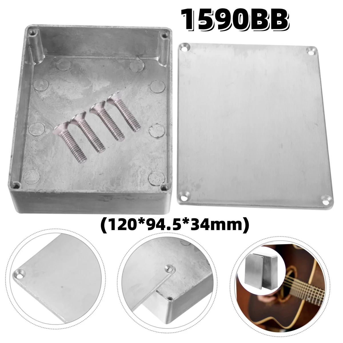 1590BB 120*94.5*34mm Aluminum Guitar Effect Pedal Case Durable  Enclosure Box/DIY Pedal Box/for Musical Instrument Parts