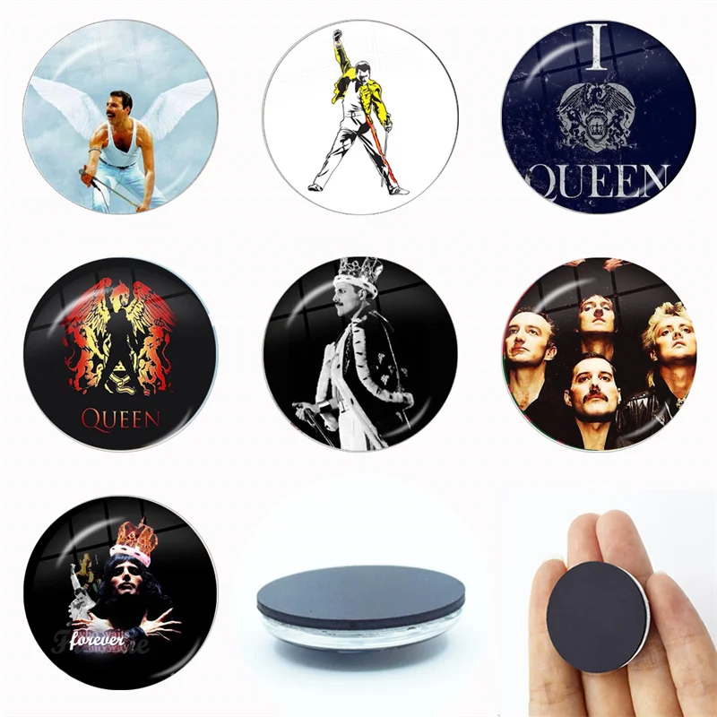 Queen Freddie Mercury Rock Star 30MM Glass Refrigerator Magnet Glass Crystal Magnet Home Decoration