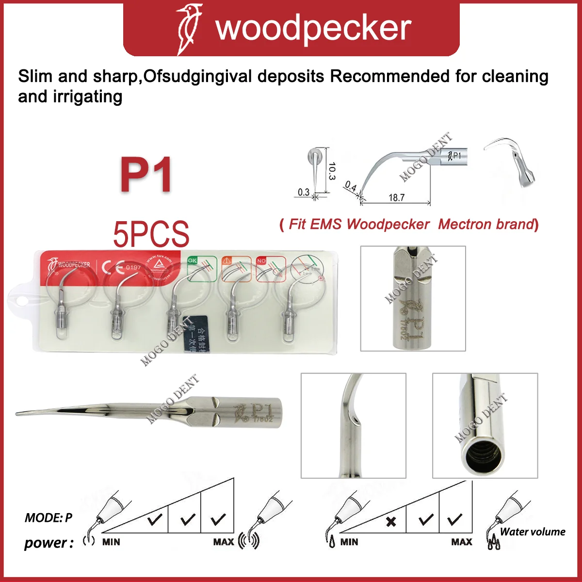 Specht Tandheelkundige Ultrasone Piezo Scaler Handstuk HW-5L Scaler Tips G1 G2 G3 P1 P3 P4 Fit EMS En Mectron Ultrasone Scaler