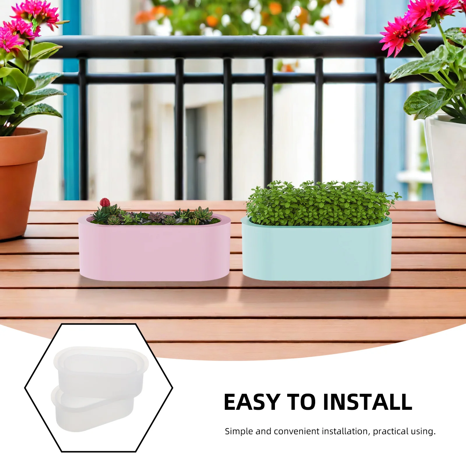 2 قطعة قوالب زارع السيليكون شكل بيضاوي قالب الزهرية الراتنج الخرسانة لتقوم بها بنفسك قالب وعاء لديكور الحديقة الداخلية العصارية