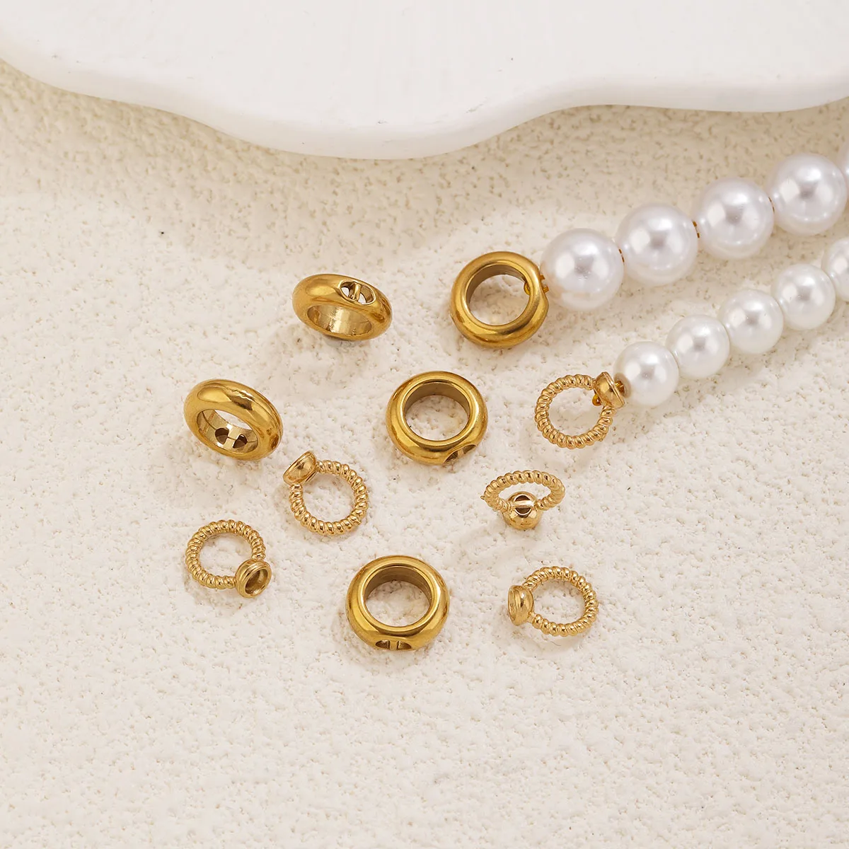 20pcs 18K Stainless Steel 2 Holes For Women Jewelry Bracelets Connector Bead End Cap with Hole Supplies Jewelry Findings Bulk