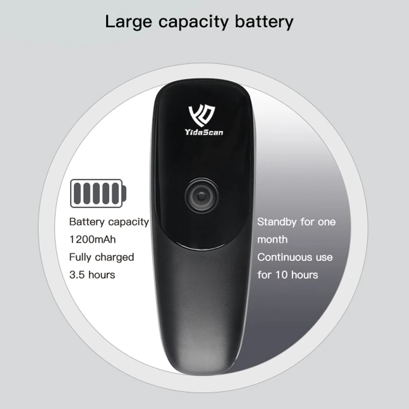 YidaScan WS22 Barcode Scanner Mini Portable 1D 2D Wireless Bar Code Reader USB Bluetooth QR Code Reader for IOS Android iPhone