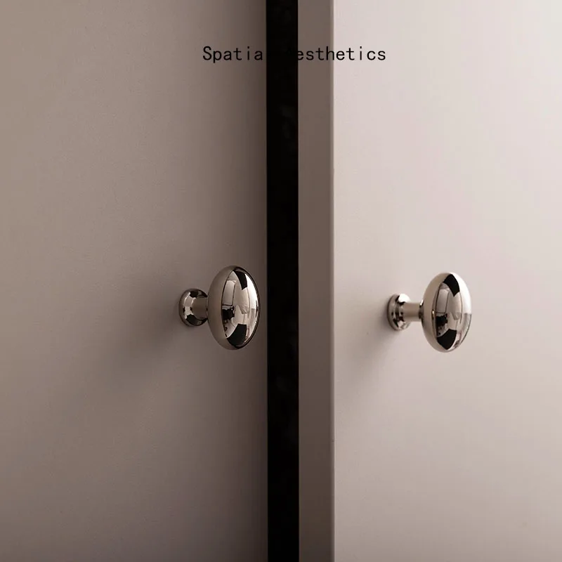 Titanium Silver Pigeon Egg Cabinet Pulls Door Handles Zinc Alloy Wardrobe Drawer Knobs and Handle for Furniture Hardware