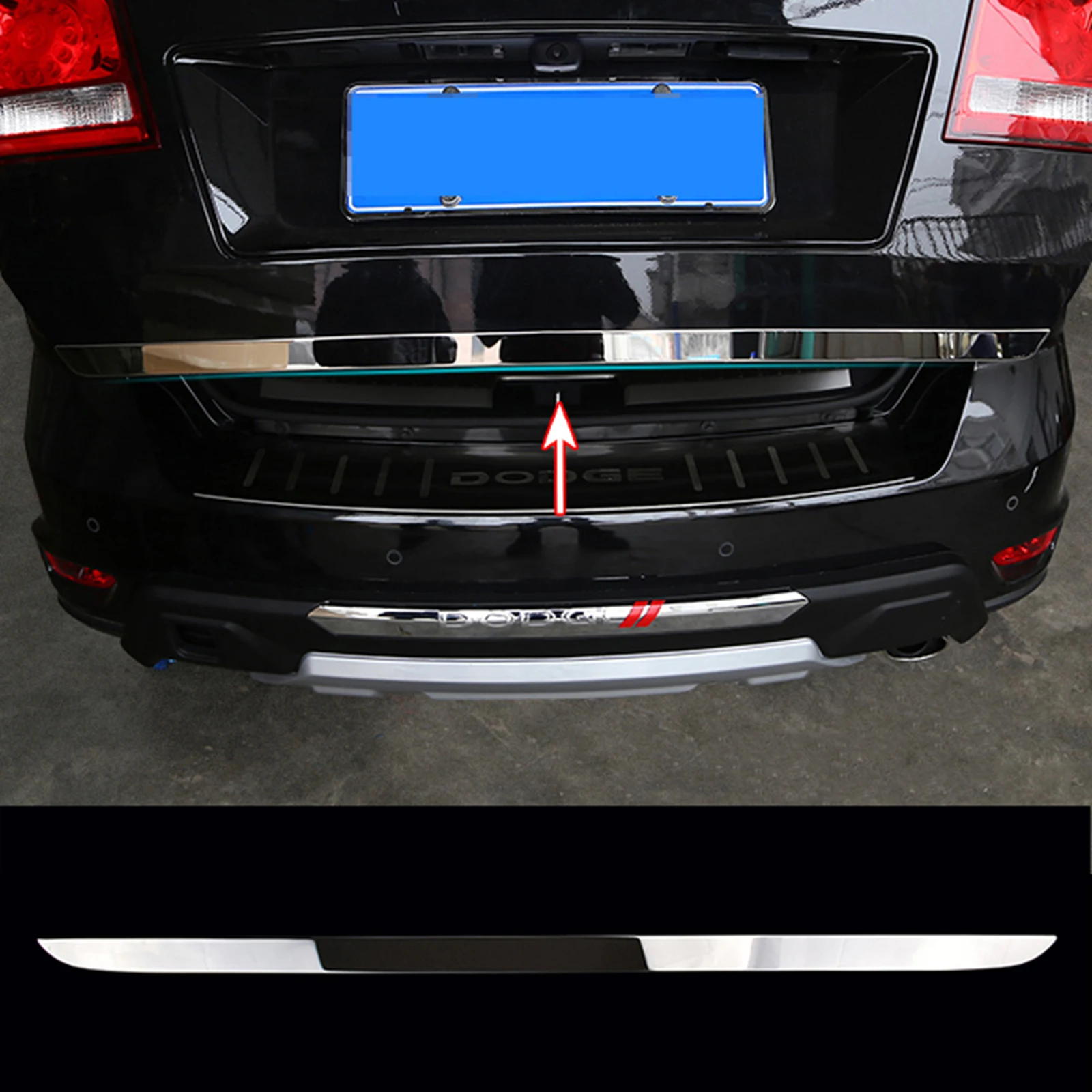 Stainless Steel Rear Tail Tailgate Bottom Trunk Door Trim Cover Molding Lid Strip For Dodge Journey JC Fiat Freemont 2009-2020