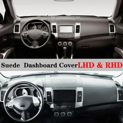Suede Leather Dashmat Dashboard Cover Pad Dash Mat Carpet Car Styling Accessory For Mitsubishi Outlander II CW5W CW6W 2007 2008