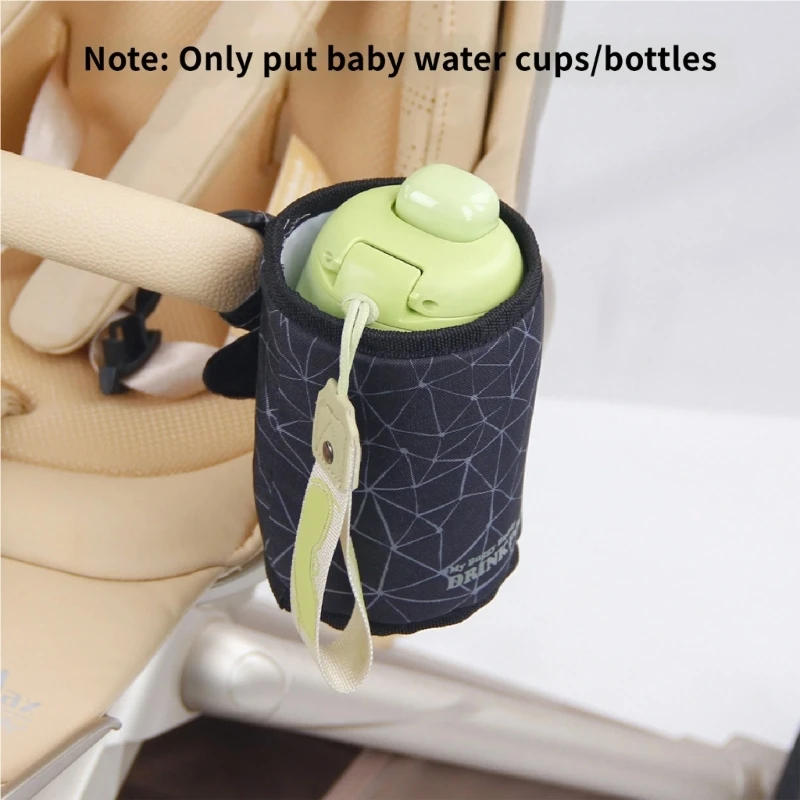 Universal Print Baby Stroller Cup Holder Baby Bottle Organizer Pushchair Cart Water Bottle Holder Cup Storage Bag Accessories