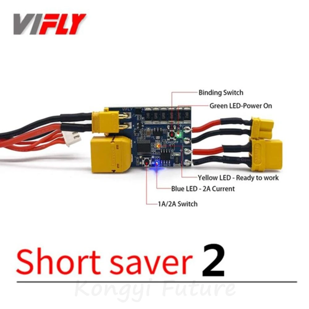 VIFLY ShortSaver 2 FPV Drone Electronic Fuse Short Circuit Over Current Protector 2-6S XT30 TX60