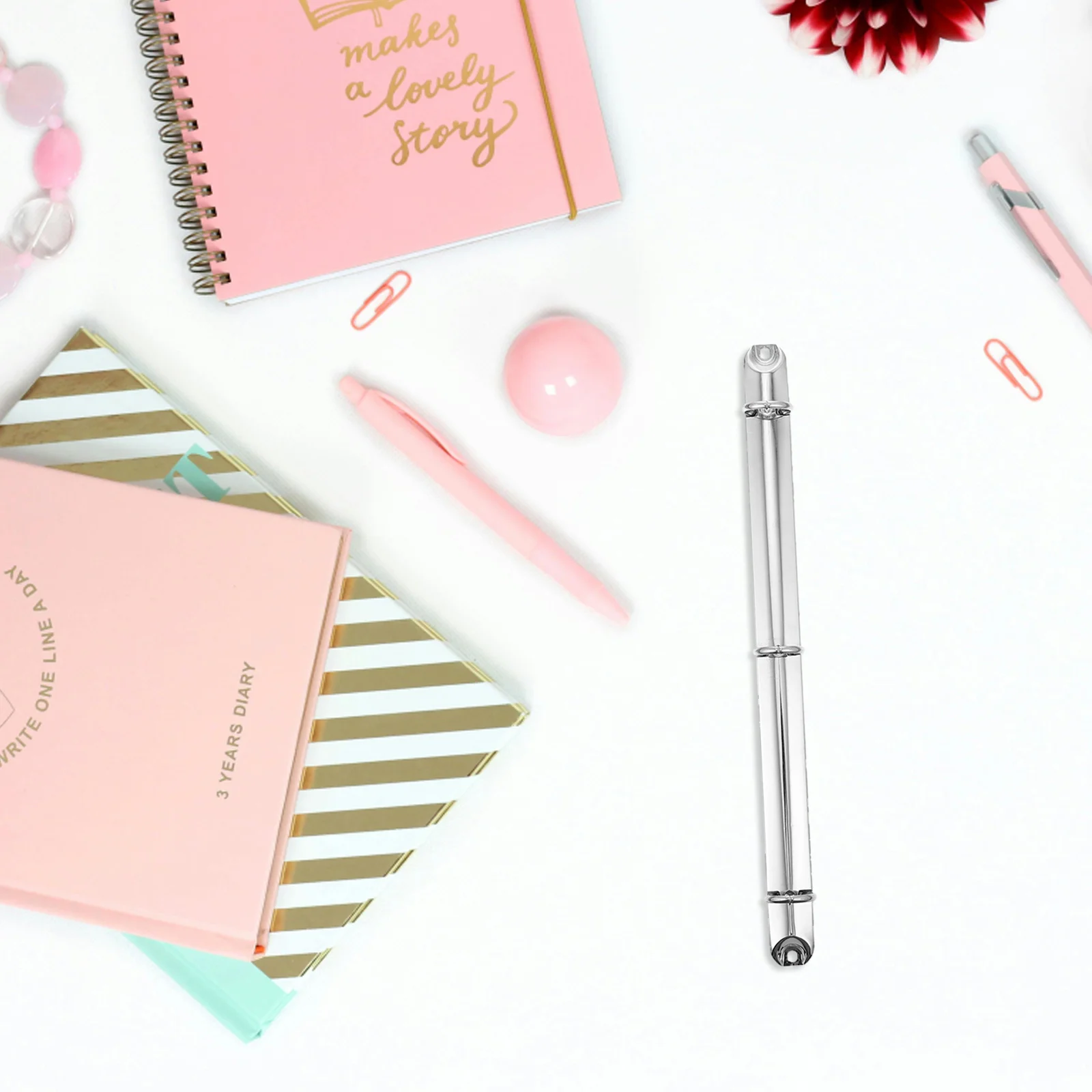 2Pcs Metal Binder Mechanisms Sturdy Iron 3 Rings Binder for A4 Loose Leaf Notebook Office School Home Organizers