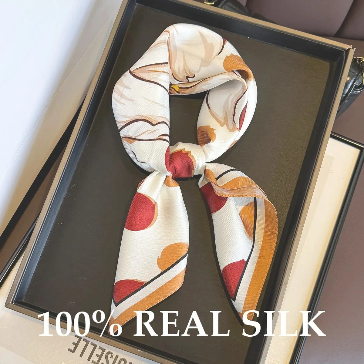 

100% Pure Silk Scarf Korean Fashion Scarves Summer Sun Protection Shawl Wrap Hijab Headband Bandana Pashmina Poncho Neckerchief