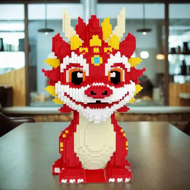 مجموعة تجميع ثلاثية الأبعاد للتنين الصيني الأحمر مكونة من 8150 قطعة، هدية مثالية للعطلات وعرض موسمي - مناسبة لعيد الهالوين وعيد الشكر، #6