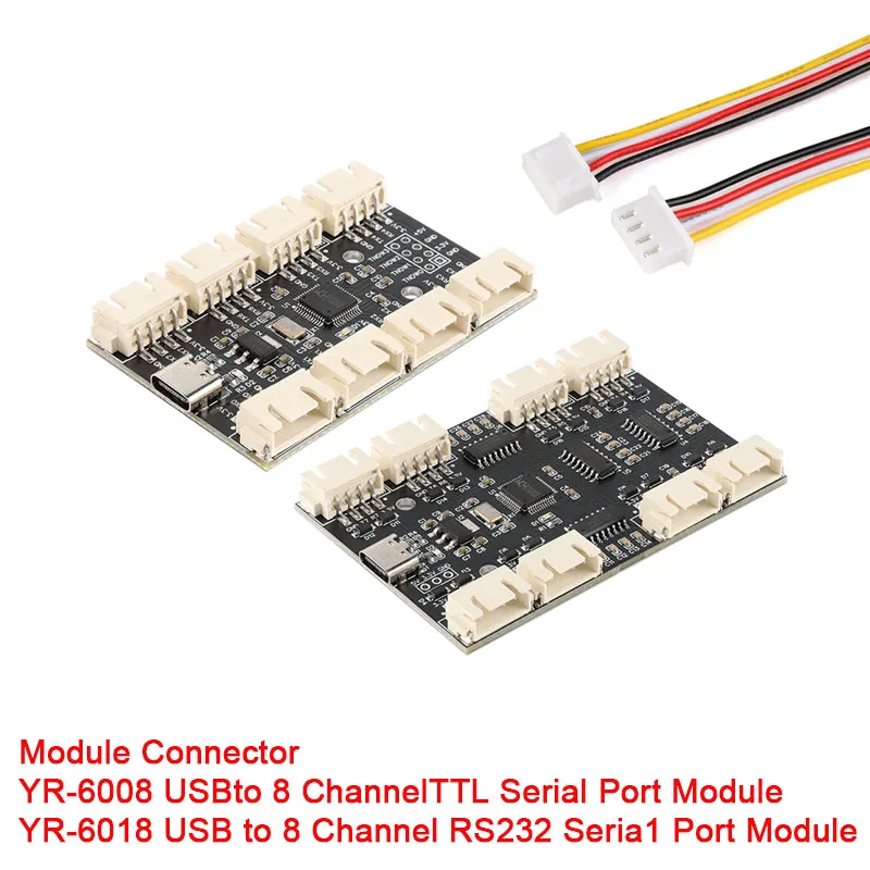 USB to 8 Channels Way TTL RS232 RS-232 Serial Port Module CH348 Multi Ways UART Expansion Board Type-C to 8 TTL Hub PCB YR-6008