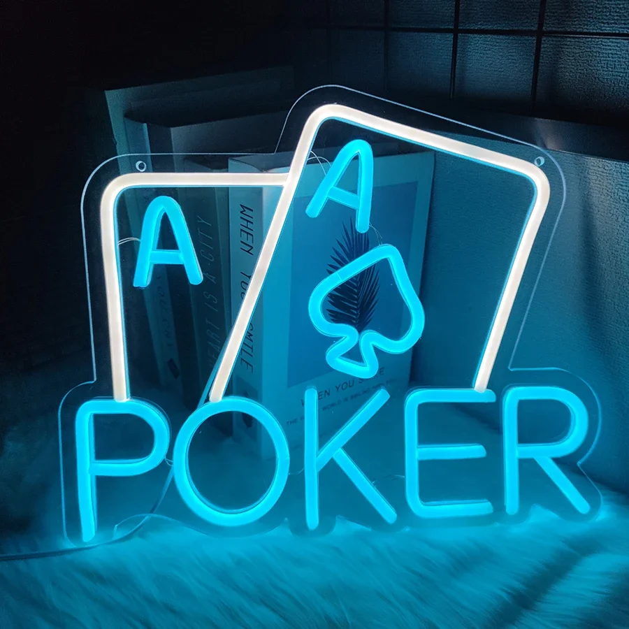 Playing Cards led Neon Signs, Wall Decorations,Usb Power Supply Lamp,Men\'S Casino Bar Hotel Rec Room Birthday Party Decoration