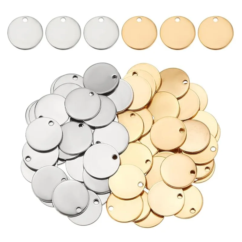 12 Pieces of 304 Stainless Steel Stamping Blanks, DIY Keychain Outdoor Hanging Accessories, DIY Engraving and Making
