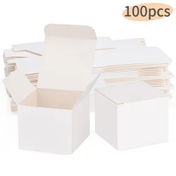 100pcs / white kraft paper box DIY handicrafts packaging box carton Wedding Party Box Multi Size