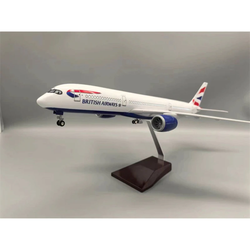 1/130 Scale 43CM Airplane A350 Dreamliner Aircraft BRITISH AIRWAYS Airlines Model Light Wheel Diecast Resin Plane Collection