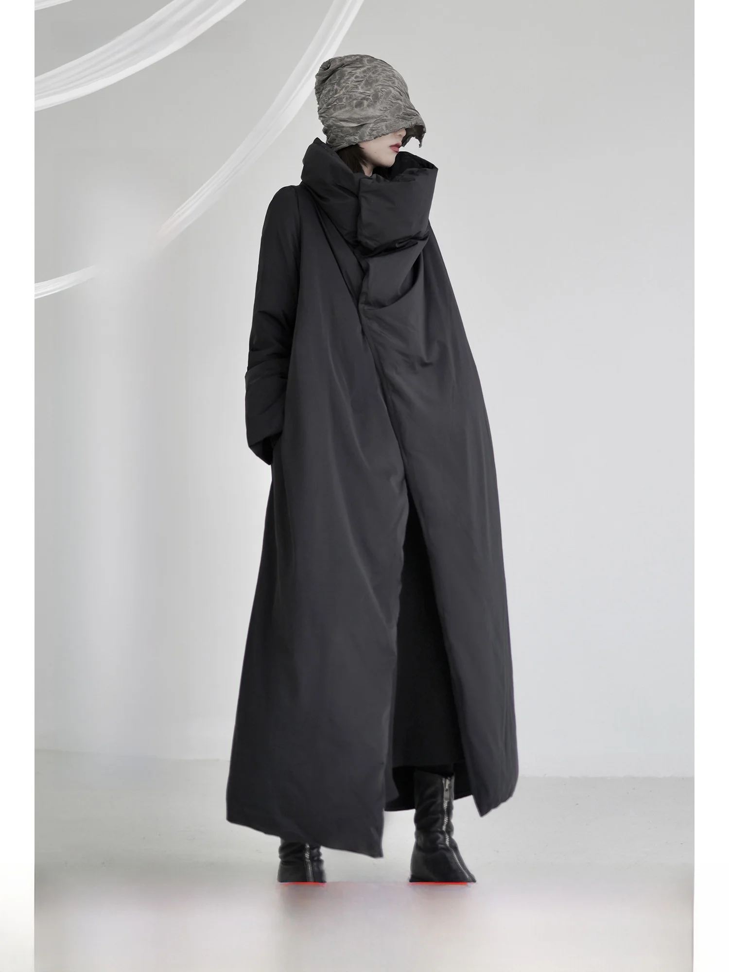 

COTHURNUS длинный новый 90 белый ду пуховый джет мужской двусторонний воротник-стойка отложной воротник полиэфирная ткань термофункция