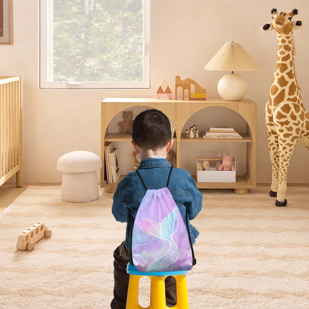 Personalized Drawstring Backpack Custom Text Sports Bag Lightweight Gym Travel Shoulder Bag Multi-Size Storage Bag Gift for Kids