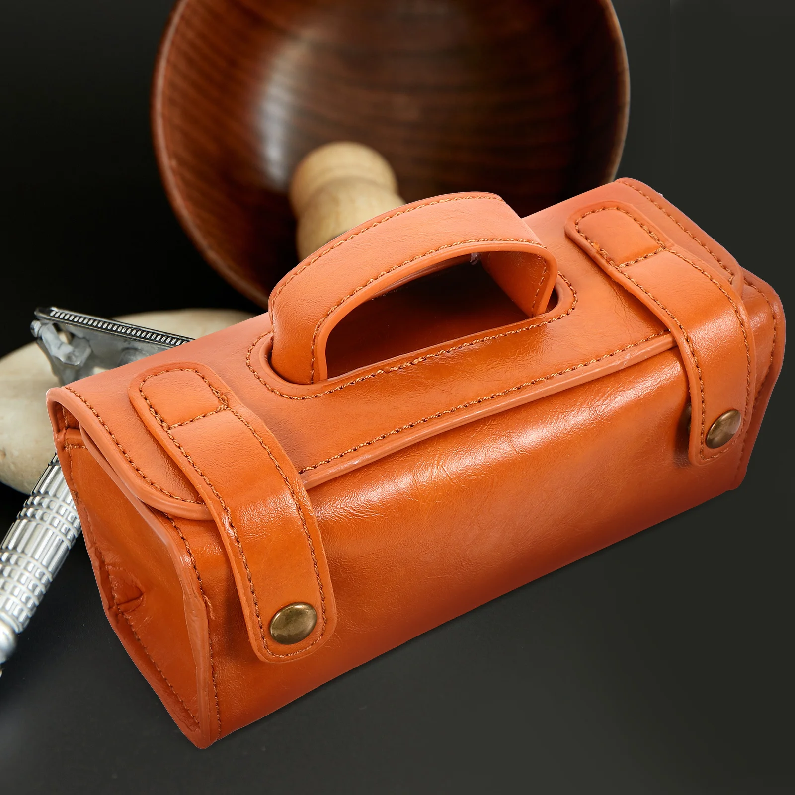 

Large Capacity Razor Travel Case PU Shaver Storage Bag Portable Protective Cover Razor Sleeve Travel Kit for Men Mens