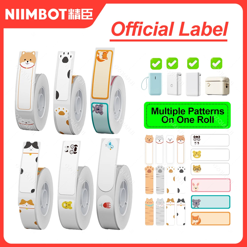 Waterproof Flower Pattern For Niimbot D110/D11/D101 Smart Portable Label Printer Thermal Label Paper Stickers Fast Printing