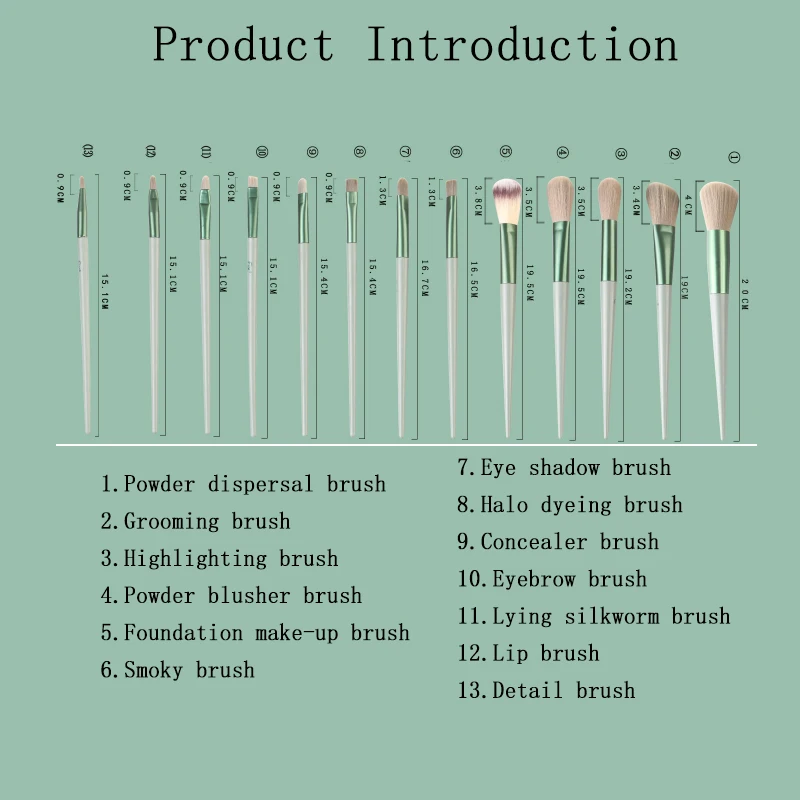 Juego de brochas de maquillaje suaves y esponjosas, 1/13 Uds., para base cosmética, colorete en polvo, sombra de ojos, Kabuki, mezcla de brochas de maquillaje, herramienta de belleza