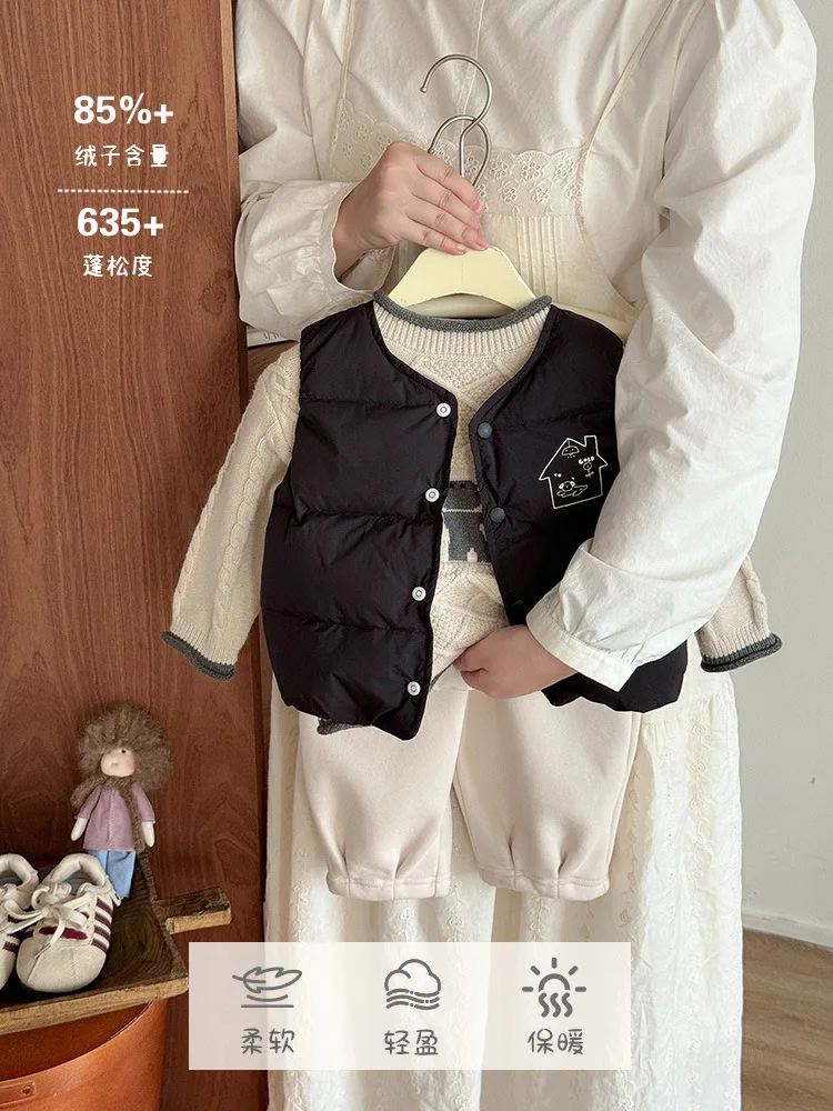 

Пуховик для мальчиков, осенне-зимний пуховик без рукавов для мальчиков, жилет для младенцев, утепленное теплое пальто, класс