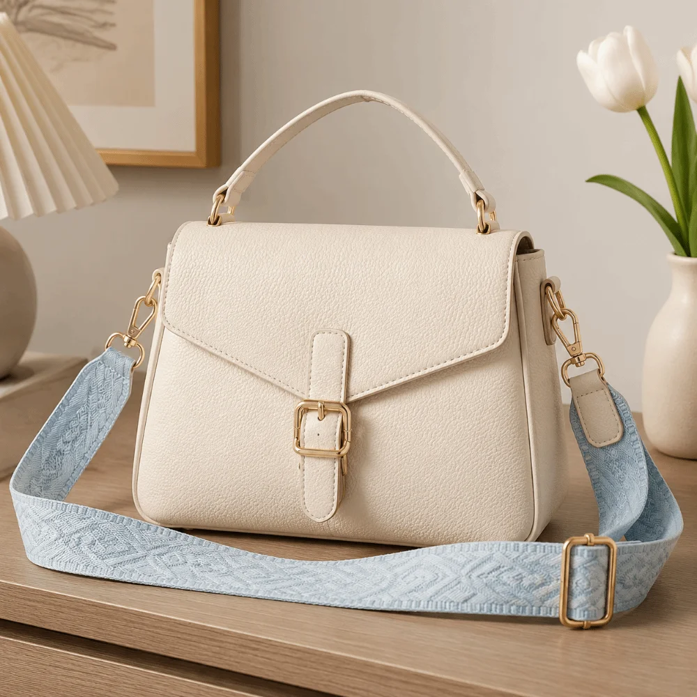 Fashion Adjustable Bag Replacement Strap Detachable Jacquard Crossbody Bag Strap Thickened Metal Clasps Purse Handbag Belt